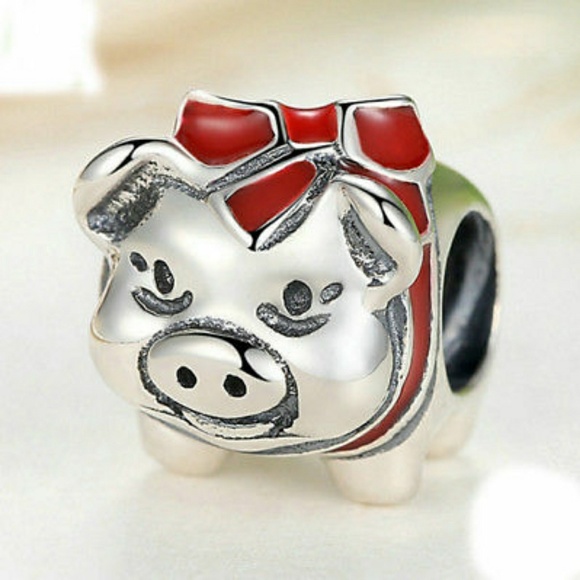 Jewelry - New Pig Charm Silver plated Bead